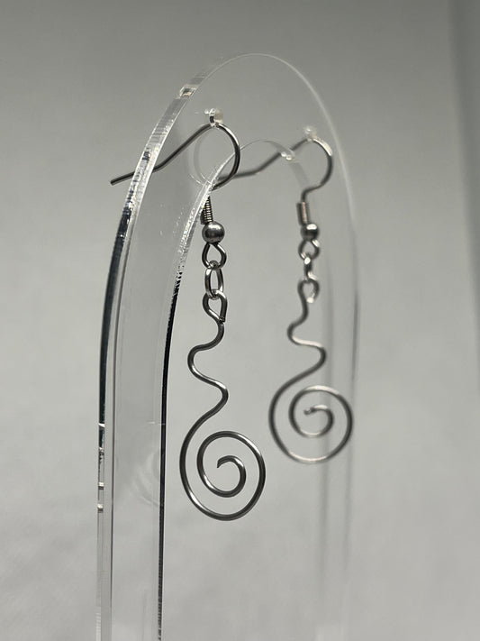 Wavy Spirals | Wire Spiral Earrings